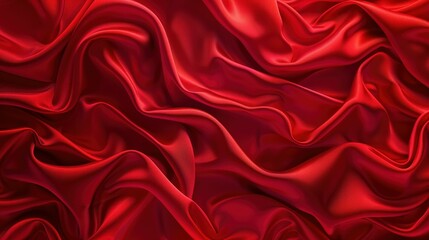 Fototapeta premium Red silk fabric texture background for fashion and beauty design inspiration rich and luxurious material for creative projects