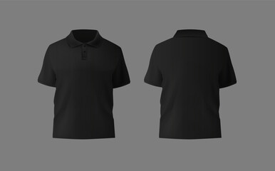 Short sleeve polo shirt.t-shirt front, t-shirt back and t-shirt sleeve design for mockup.