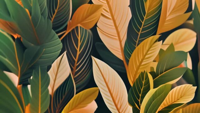 floral animation artistic leaves pattern background
