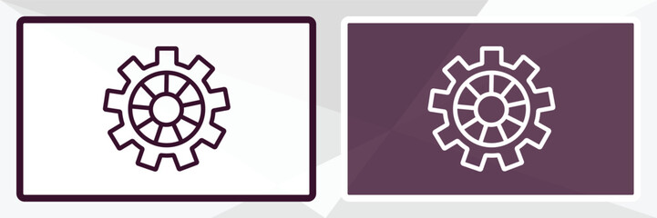 cogwheel machine part outline icon. Linear vector from business concept. Thin line black and white cogwheel machine part icon isolated on white and dark background