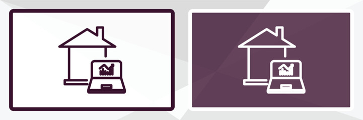 Fototapeta premium workplace outline icon. Linear vector from business concept. Thin line black and white workplace icon isolated on white and dark background