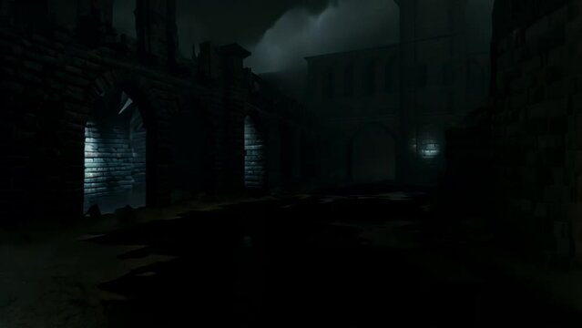 gloomy abandonned space gothic horror low light
