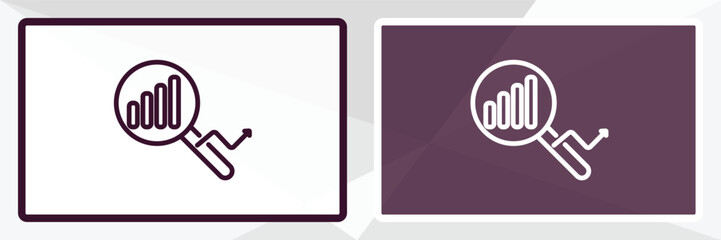 stock data analysis outline icon. Linear vector from business concept. Thin line black and white stock data analysis icon isolated on white and dark background