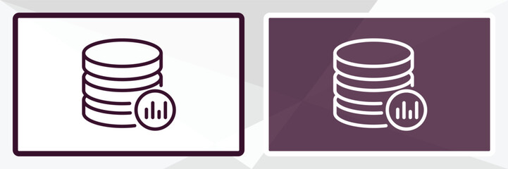 database analysing outline icon. Linear vector from business concept. Thin line black and white database analysing icon isolated on white and dark background