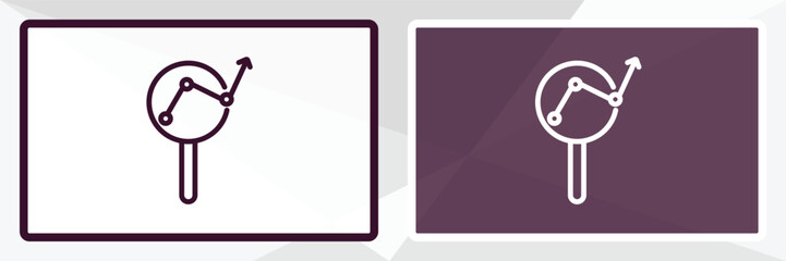 data analytics circular outline icon. Linear vector from business concept. Thin line black and white data analytics circular icon isolated on white and dark background