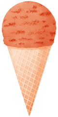 Thai tea ice cream cone