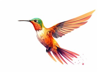 Hummingbird bird isolated on white background