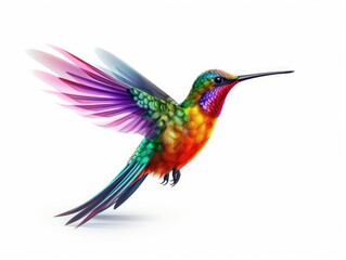 Fototapeta premium Hummingbird bird isolated on white background
