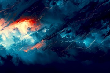 Electrifying Storm: An Abstract Expression of Nature's Fury