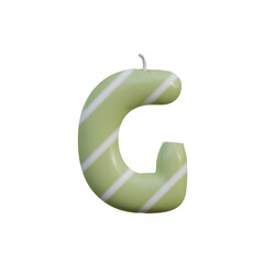 Birthday Candle 3D Alphabet PNG Letters