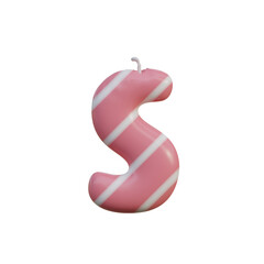 Birthday Candle 3D Alphabet PNG Letters