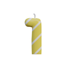 Birthday Candle 3D Alphabet PNG Letters