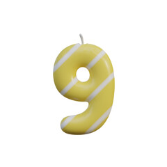 Birthday Candle 3D Alphabet PNG Letters