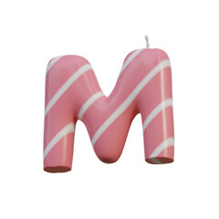 Birthday Candle 3D Alphabet PNG Letters