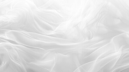 Fototapeta premium White silk or smoke isolate flowing a bright smooth wave ,white background with copy space.
