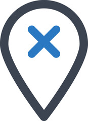 Obraz premium Location cancel icon