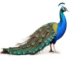 Obraz premium Peacock bird isolated on white background