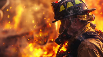 A fireman during an operation in fire