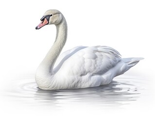 Swan bird isolated on white background
