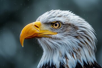 Close up of an eagle head, high quality, high resolution