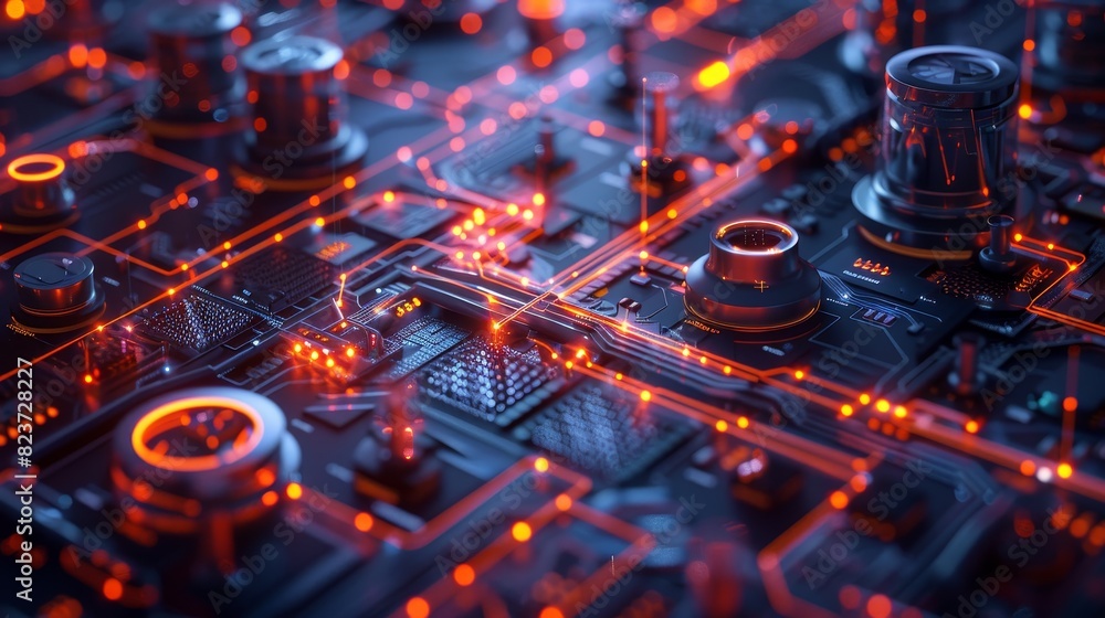 Poster the image is an abstract representation of a computer circuit board