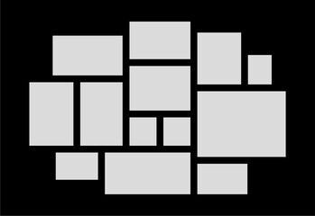 Pictures or photos frame collage. comics page grid layout abstract photo frames and digital photo wall template
