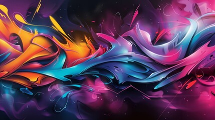 Obraz premium Abstract Artistic Expression Featuring Swirling Colors and Fluid Dynamics in Vivid Tones.