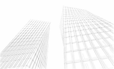 Fototapeta premium Concept city architecture 3d illustration