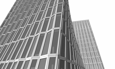 Concept city architecture 3d illustration