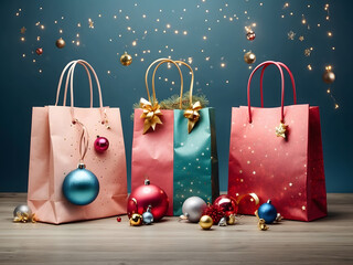 Christmas, New Year, or birthday shopping bag designs.