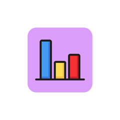 Icon of financial chart. Graph, bar chart, presentation. Business analysis concept. Can be used for topics like economy, stock market, research
