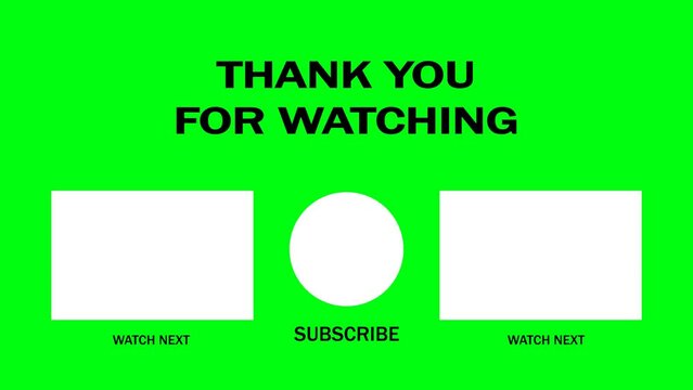 End screen theme. Simple animated end screen. Thank you for watching	