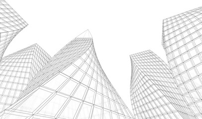 Concept city architecture 3d illustration