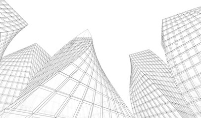 Fototapeta premium Concept city architecture 3d illustration