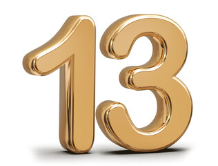 Golden 3d number 13