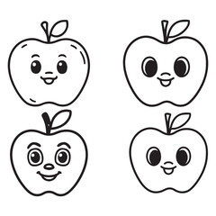 Apple fruit in continious line art drawing style. Minimalist black line sketch on white background. Vector illustration