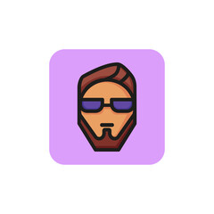 Hipster man line icon. Male face, glasses, beard. People concept. Can be used for topics like fashion, geek culture, trends