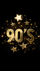 90's theme background black and gold design