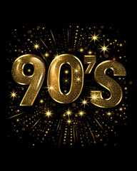 90's theme background black and gold design