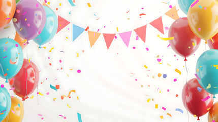 Festive rainbow balloons banner - Celebration design