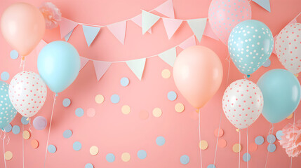 Festive balloons banner - Celebration design