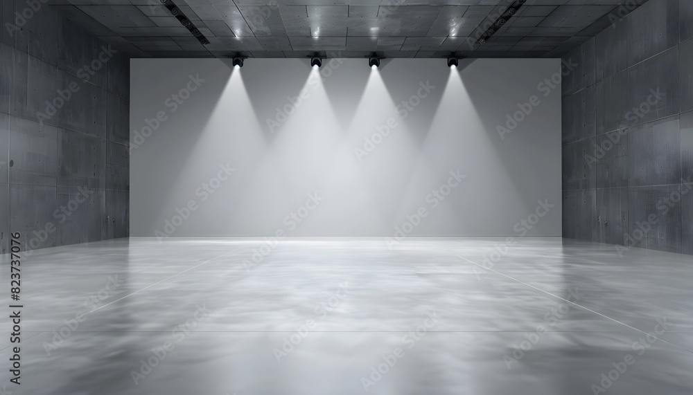 Poster backdrop photo background illuminated by lamps studio gray background illuminated in the center with