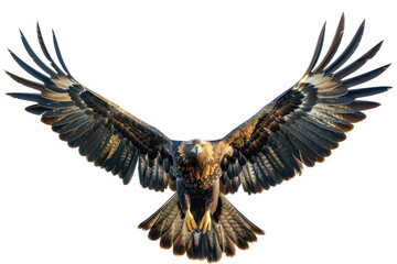 Obraz premium A majestic eagle with wings spread wide, soaring through the air with power and grace.