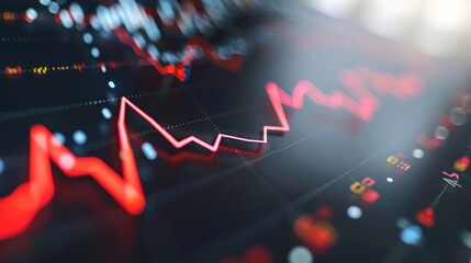 Fototapeta premium Isolated graph with multiple lines moving downward, white background, economic decline, highquality stock photo