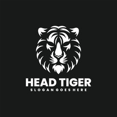 Vector head tiger silhouette design