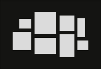 Pictures or photos frame collage. comics page grid layout abstract photo frames and digital photo wall template