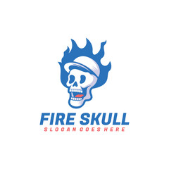 Vector fire skull mascot logo