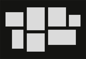Pictures or photos frame collage. comics page grid layout abstract photo frames and digital photo wall template