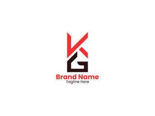 initial GK or KG logo, monogram logo design combination of letters G and K 