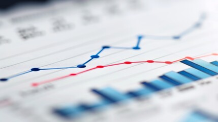 Graph featuring a rising line on a computer screen, financial growth, highquality image